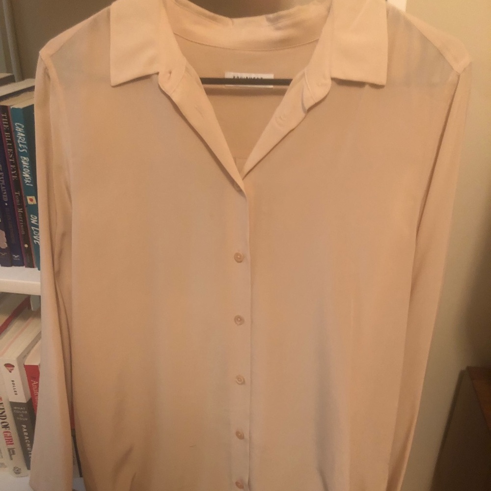 Equipment pink silk blouse